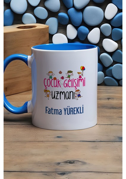 Kişiye Özel Çocuk Gelişimi Uzmanı Kupa Bardak Mavi Öğretmenler Günü Hediyesi modelleri