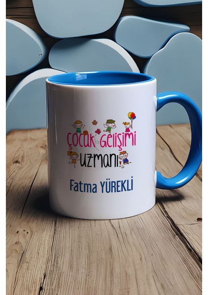 Kişiye Özel Çocuk Gelişimi Uzmanı Kupa Bardak Mavi Öğretmenler Günü Hediyesi fırsatları