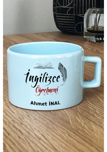 Kişiye Özel Ingilizce Öğretmeni Pastel Fincan Mavi Öğretmenler Günü Hediyesi fiyatları