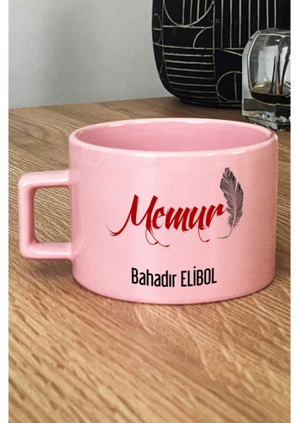 Kişiye Özel Memur Pastel Fincan Pembe