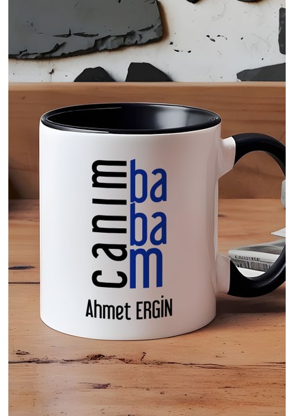 Kişiye Özel Canım Babam Kupa Bardak Siyah Babalar Günü Doğum Günü Hediyesi
