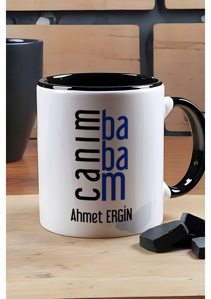 Kişiye Özel Canım Babam Kupa Bardak Siyah Babalar Günü Doğum Günü Hediyesi modelleri