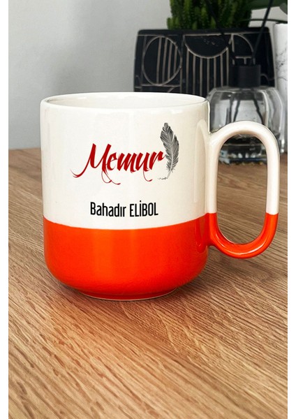 Kişiye Özel Memur Pro Kupa Bardak Turuncu