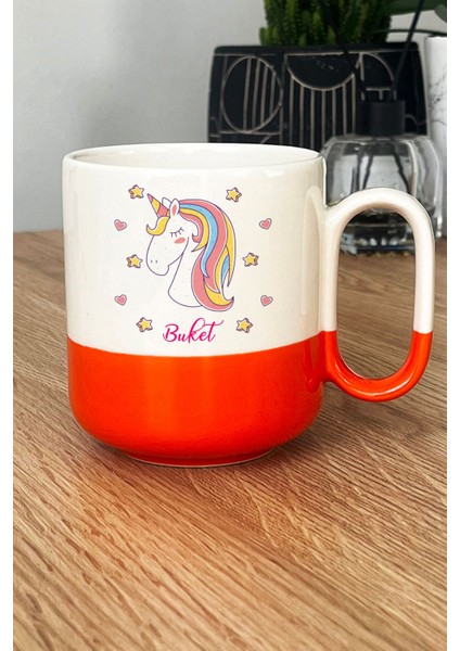 Kişiye Özel Unicorn Pro Kupa Bardak Turuncu Kız Çocuğa Doğum Günü Hediyesi fiyatları