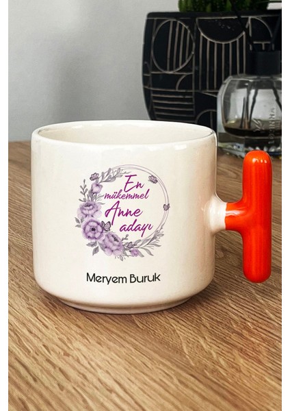 Kişiye Özel En Mükemmel Anne Adayı Kupa Bardak T Kulplu Turuncu Hamileye Hediye fiyatları