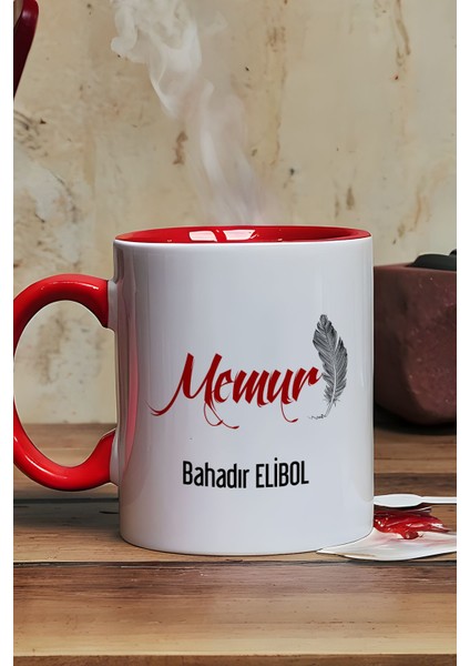 Kişiye Özel Memur Kupa Bardak Kırmızı