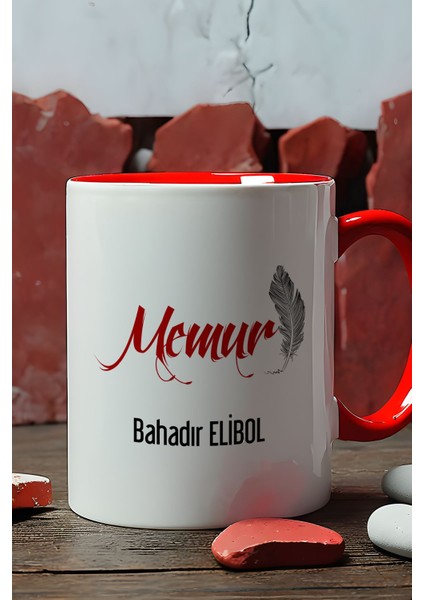 Kişiye Özel Memur Kupa Bardak Kırmızı