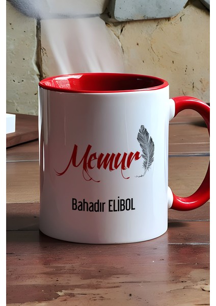 Kişiye Özel Memur Kupa Bardak Kırmızı