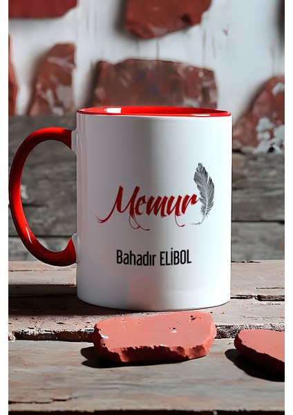 Kişiye Özel Memur Kupa Bardak Kırmızı
