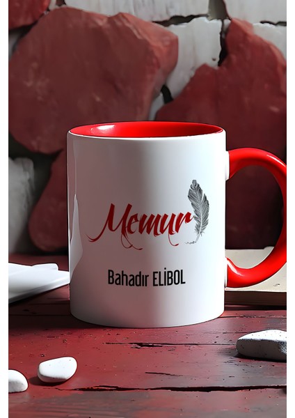 Kişiye Özel Memur Kupa Bardak Kırmızı
