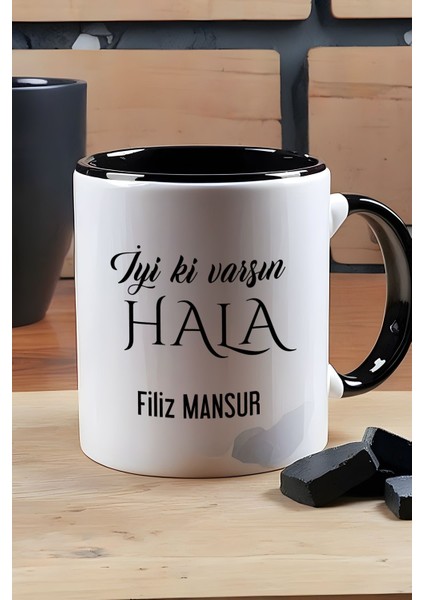 Kişiye Özel Iyi Ki Varsın Hala Kupa Bardak Siyah Doğum Günü Hediyesi modelleri