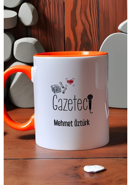Kişiye Özel Gazeteci Kupa Bardak Turuncu Gazeteciler Günü Hediyesi indirimleri