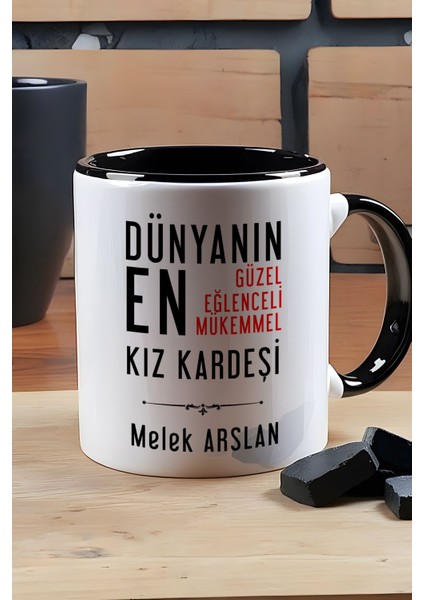 Kişiye Özel Kız Kardeş Kupa Bardak Siyah Kız Kardeşe Doğum Günü Hediyesi modelleri