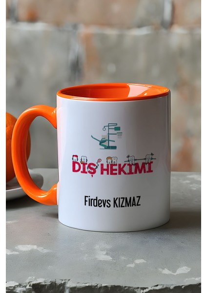 Kişiye Özel Diş Hekimi Kupa Bardak Turuncu Diş Hekimleri Günü Hediyesi fırsatları