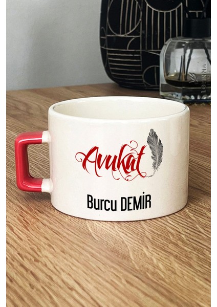 Kişiye Özel Avukat Lüks Fincan Turuncu Avukatlar Günü Hediyesi