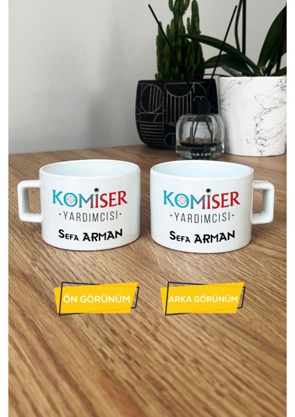 Kişiye Özel Komiser Yardımcısı Lüks Fincan Beyaz Polisler Günü Hediyesi fiyatları
