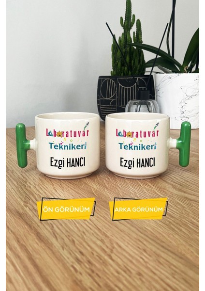 Kişiye Özel Laboratuvar Teknikeri Kupa Bardak T Kulplu Yeşil Tıp Bayramı Hediyeleri