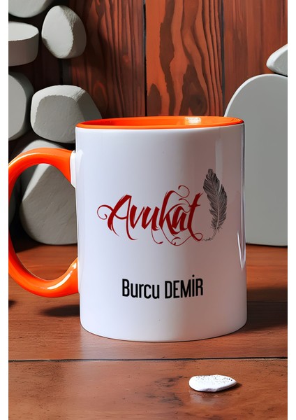 Kişiye Özel Avukat Kupa Bardak Turuncu Avukatlar Günü Hediyesi