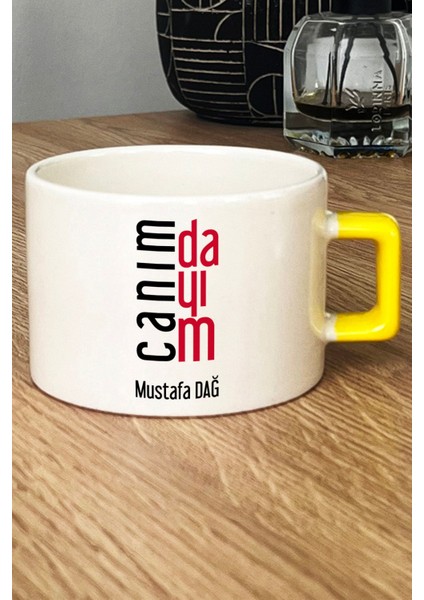 Kişiye Özel Canım Dayım Lüks Fincan Sarı Dayıya Doğum Günü Hediyesi fiyatları