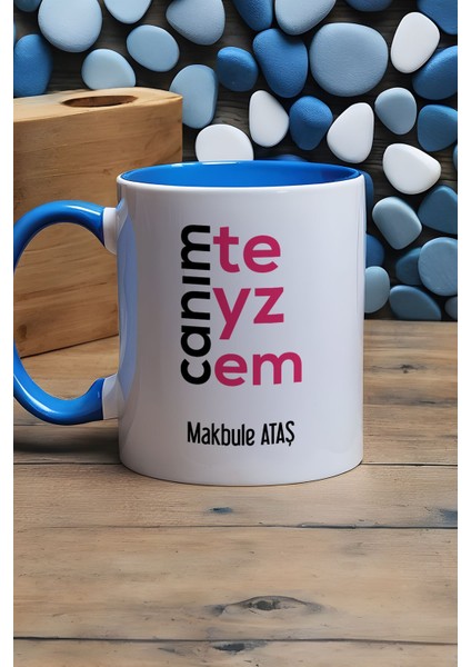 Kişiye Özel Canım Teyzem Kupa Bardak Mavi Teyzeye Anneler Günü Hediyesi modelleri