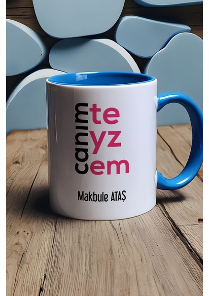 Kişiye Özel Canım Teyzem Kupa Bardak Mavi Teyzeye Anneler Günü Hediyesi fırsatları