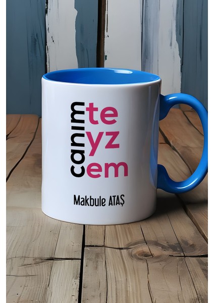 Kişiye Özel Canım Teyzem Kupa Bardak Mavi Teyzeye Anneler Günü Hediyesi indirimleri