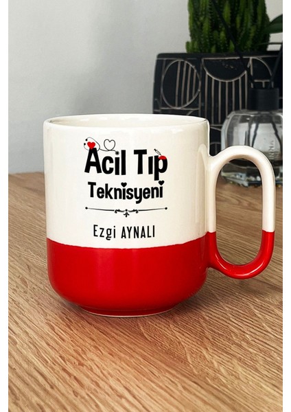 Kişiye Özel Acil Tıp Teknisyeni Pro Kupa Bardak Kırmızı Att Tıp Bayramı Hediyesi