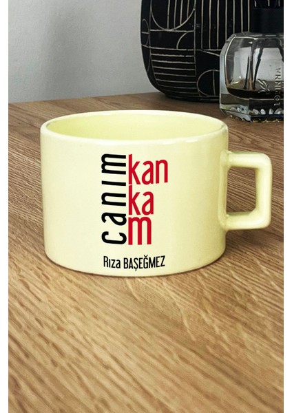 Kişiye Özel Canım Kankam Pastel Fincan Sarı Arkadaşa Doğum Günü Hediyesi