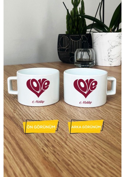 Kişiye Özel Isme Özel Love Lüks Fincan Beyaz Sevgiliye Hediye