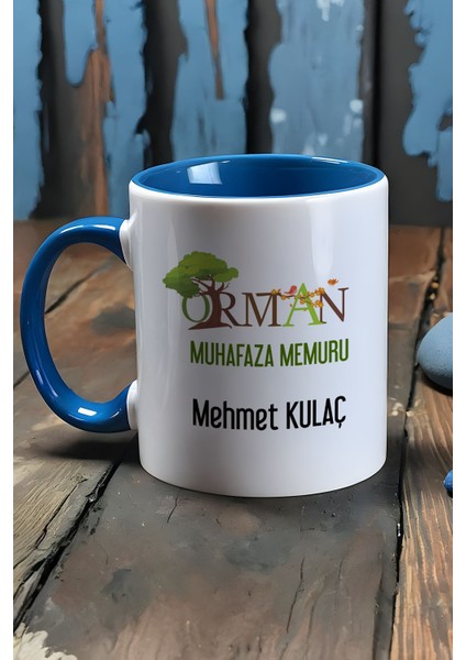 Kişiye Özel Orman Muhafaza Memuru Kupa Bardak Mavi