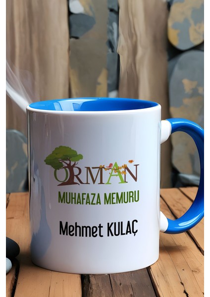 Kişiye Özel Orman Muhafaza Memuru Kupa Bardak Mavi