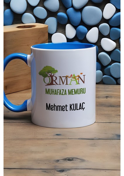 Kişiye Özel Orman Muhafaza Memuru Kupa Bardak Mavi