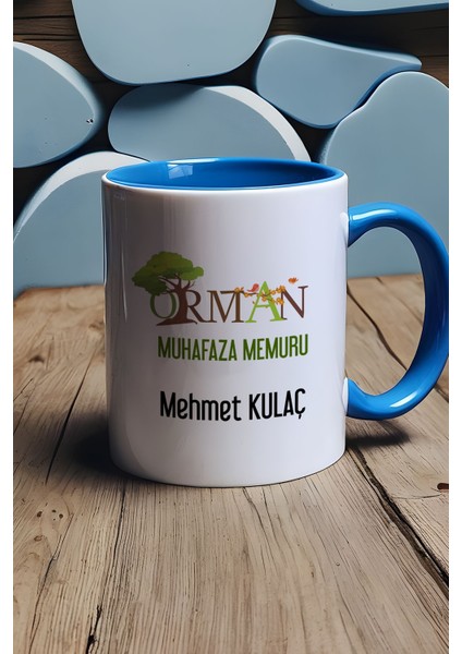 Kişiye Özel Orman Muhafaza Memuru Kupa Bardak Mavi