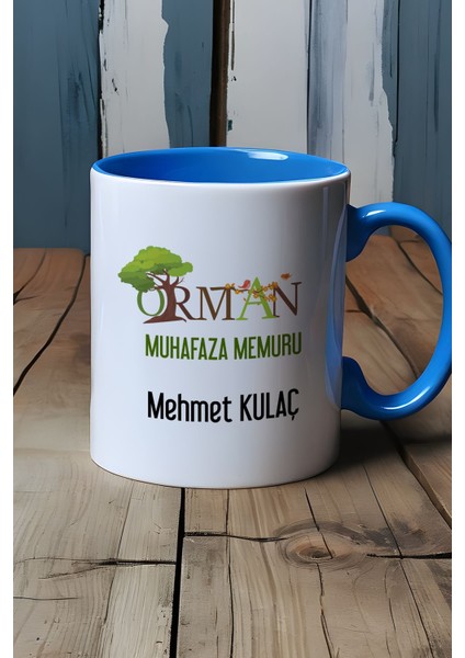 Kişiye Özel Orman Muhafaza Memuru Kupa Bardak Mavi