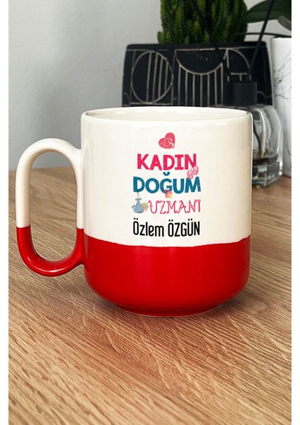 Kişiye Özel Kadın Doğum Uzmanı Pro Kupa Bardak Kırmızı Tıp Bayramı Hediyeleri