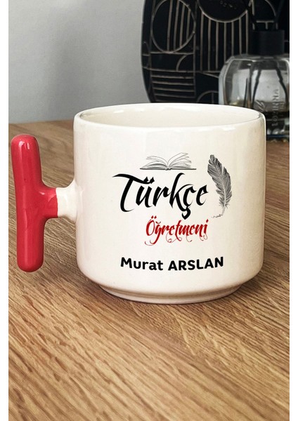 Kişiye Özel Türkçe Öğretmeni -2- Kupa Bardak T Kulplu Pembe Öğretmenler Günü Hediyesi