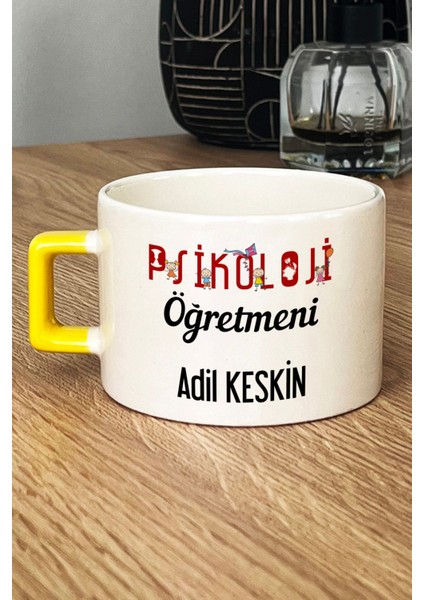 Kişiye Özel Psikoloji Öğretmeni Lüks Fincan Sarı