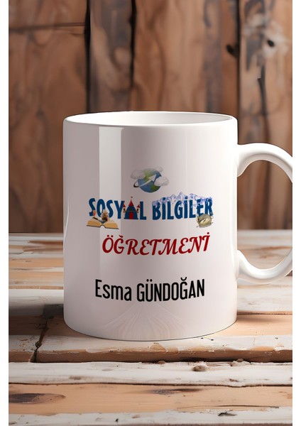 Kişiye Özel Sosyal Bilgiler Öğretmeni -2- Kupa Bardak Beyaz