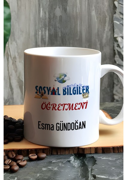 Kişiye Özel Sosyal Bilgiler Öğretmeni -2- Kupa Bardak Beyaz
