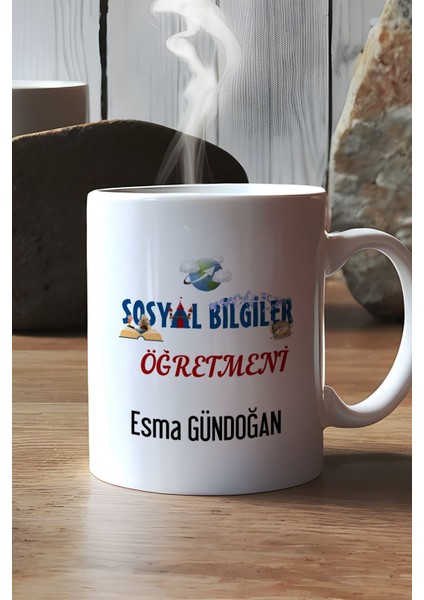Kişiye Özel Sosyal Bilgiler Öğretmeni -2- Kupa Bardak Beyaz