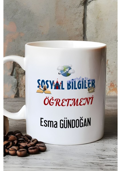Kişiye Özel Sosyal Bilgiler Öğretmeni -2- Kupa Bardak Beyaz
