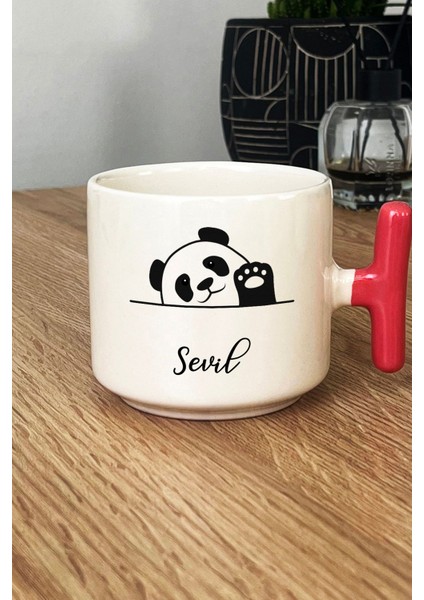 Kişiye Özel Sevimli Panda Kupa Bardak T Kulplu Pembe Pandalı Hediye fiyatları