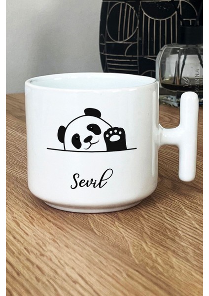 Kişiye Özel Sevimli Panda Kupa Bardak T Kulplu Beyaz Pandalı Hediye fiyatları
