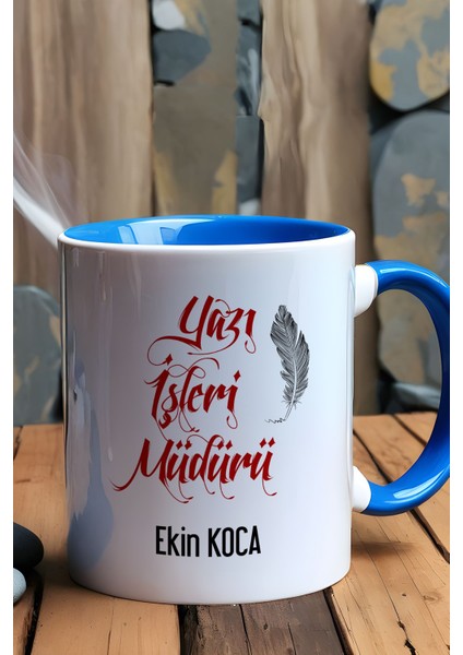 Kişiye Özel Yazı Işleri Müdürü Kupa Bardak Mavi fiyatları