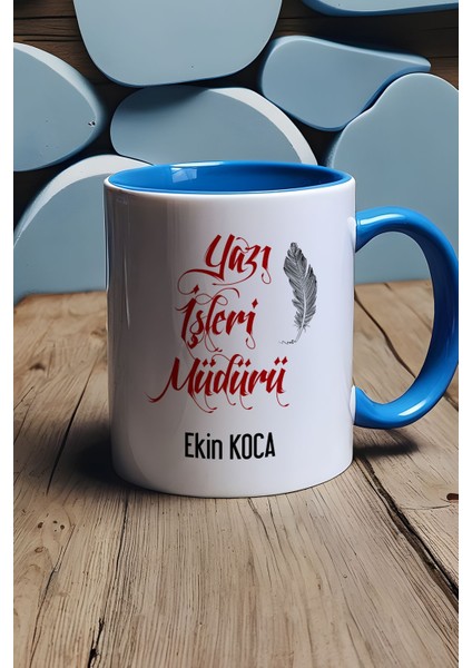 Kişiye Özel Yazı Işleri Müdürü Kupa Bardak Mavi fırsatları