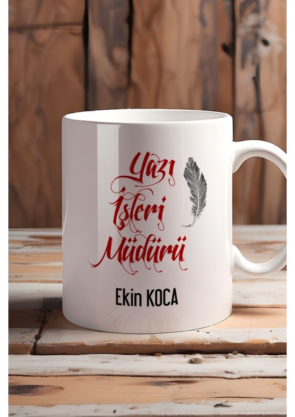 Kişiye Özel Yazı Işleri Müdürü Kupa Bardak Beyaz