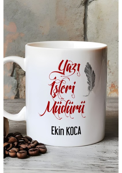 Kişiye Özel Yazı Işleri Müdürü Kupa Bardak Beyaz fırsatları