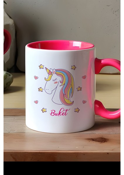 Kişiye Özel Unicorn Kupa Bardak Pembe Kız Çocuğa Doğum Günü Hediyesi modelleri