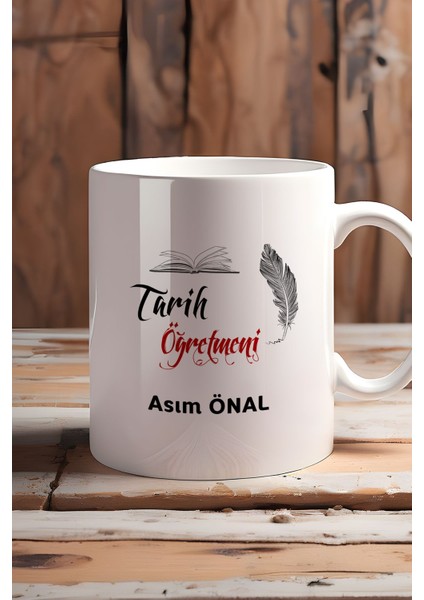Kişiye Özel Tarih Öğretmeni Kupa Bardak Beyaz Öğretmenler Günü Hediyesi