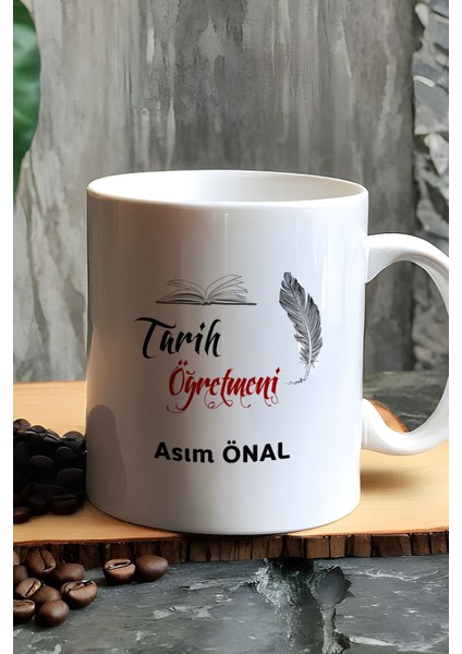 Kişiye Özel Tarih Öğretmeni Kupa Bardak Beyaz Öğretmenler Günü Hediyesi